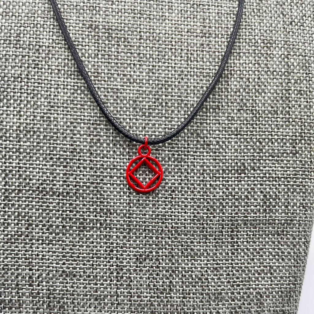 Red Coated NA Charm necklace