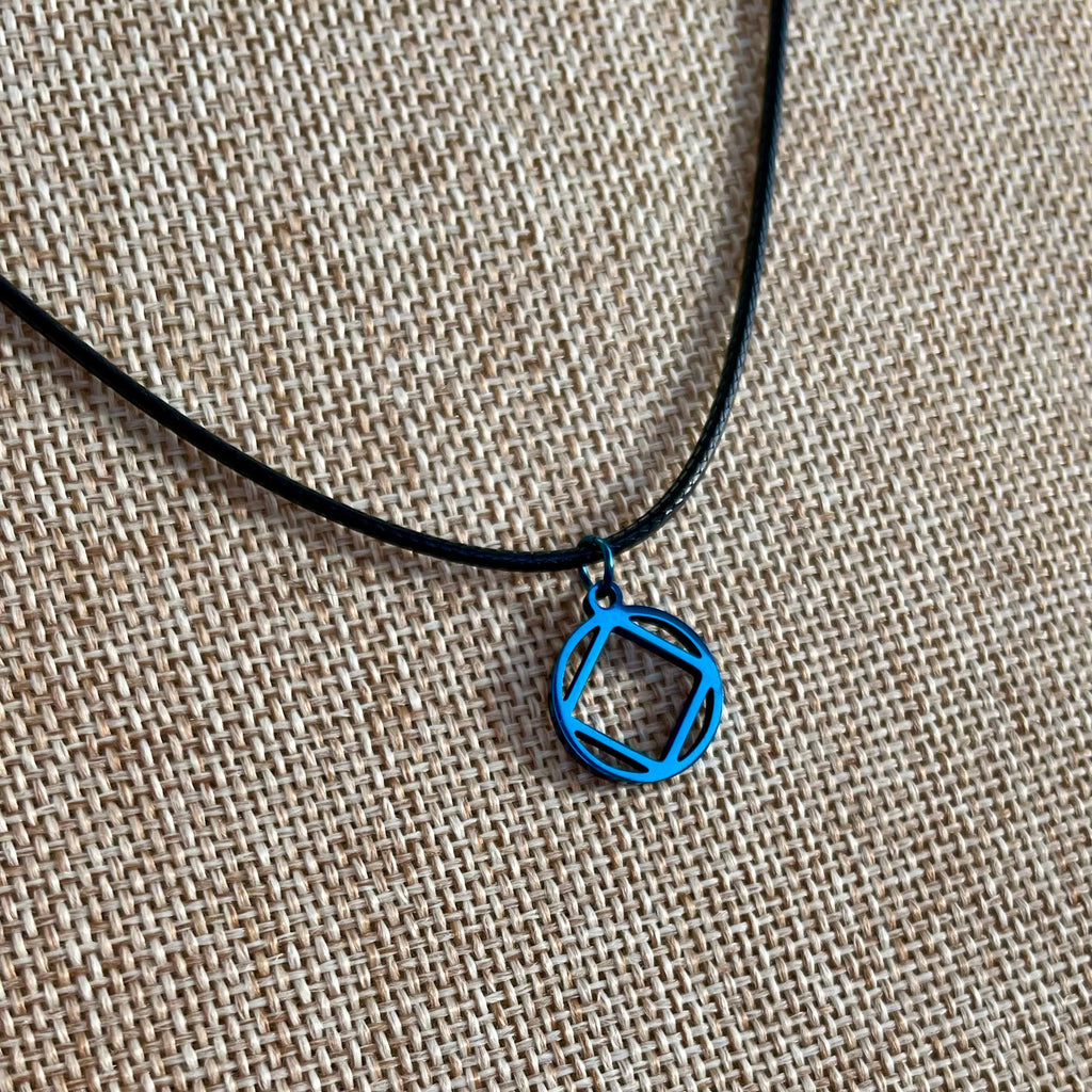 Blue NA Charm Necklace