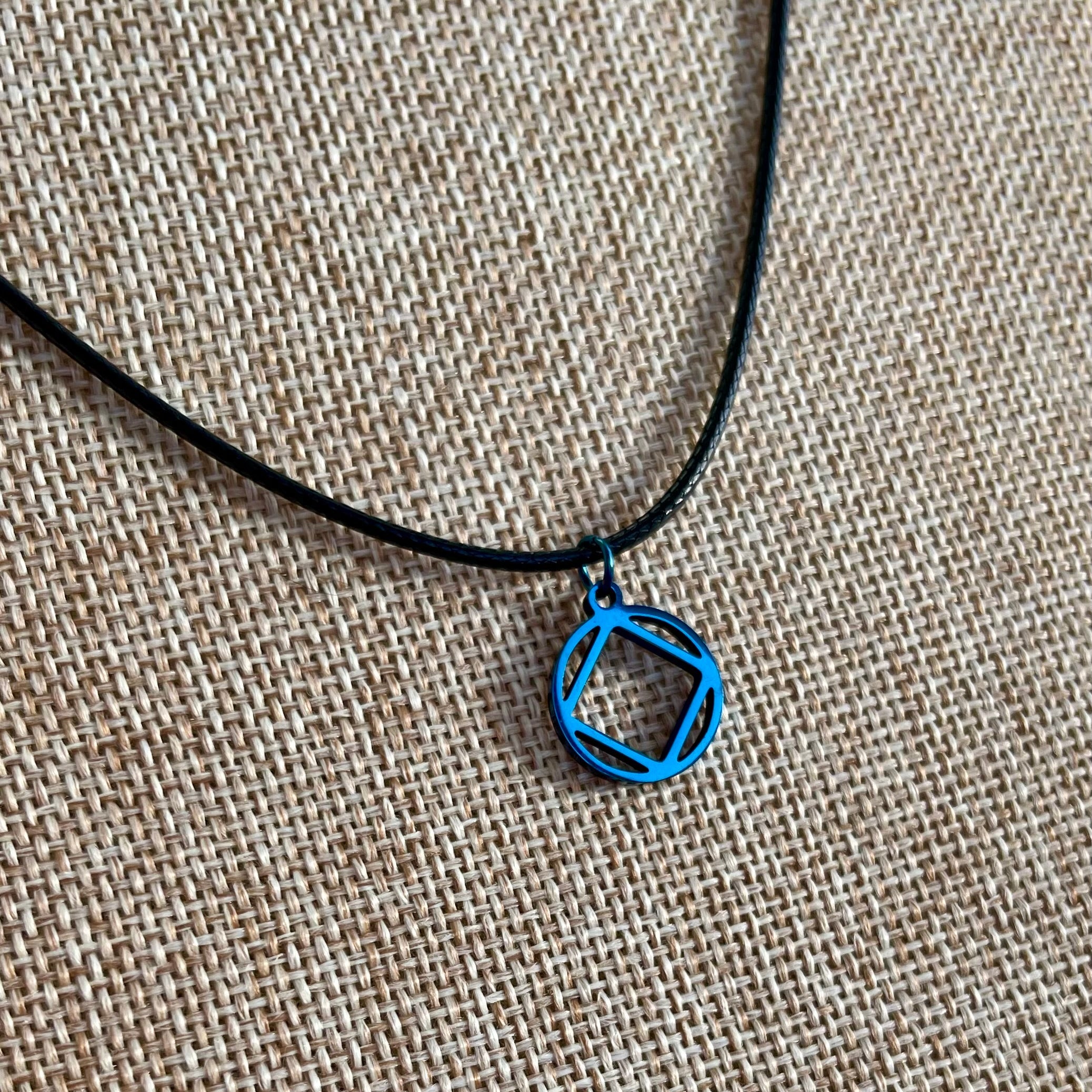 Blue NA Charm Necklace