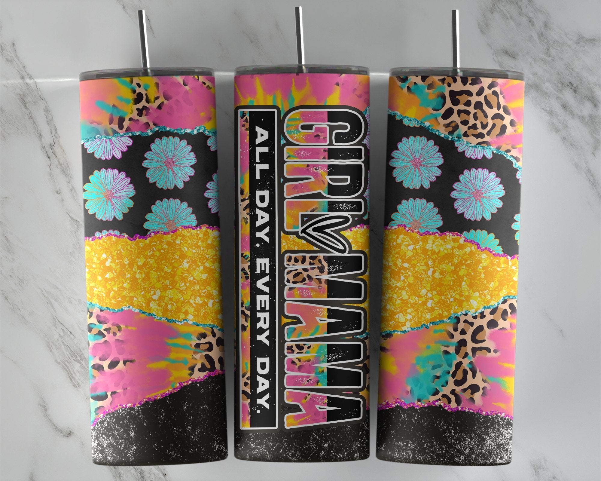 Girl Mama Tumbler bright colors